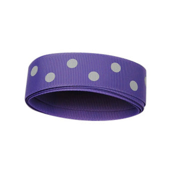 22mm Lavender Polka Dot Grosgrain Ribbon