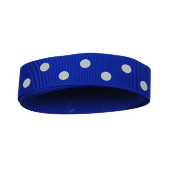 22mm Royal Blue Polka Dot Grosgrain Ribbon