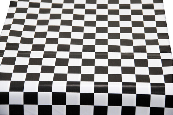 Black & White Check Rectangular Plastic Tablecloth