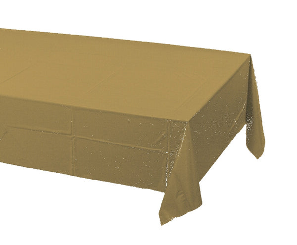 Gold Rectangular Plastic Tablecloth