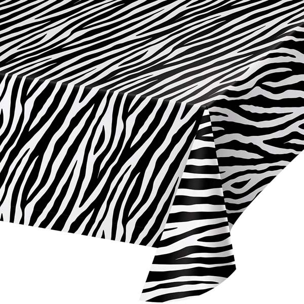Zebra Rectangular Plastic Tablecloth