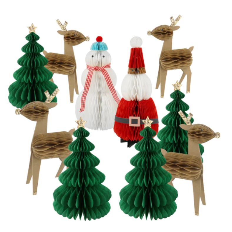 Christmas Characters Honeycomb Decorations - Meri Meri