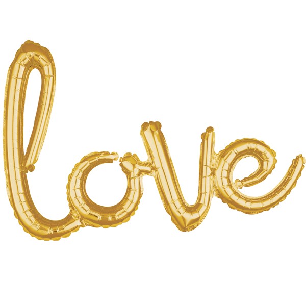 Gold Love Script Foil Balloon