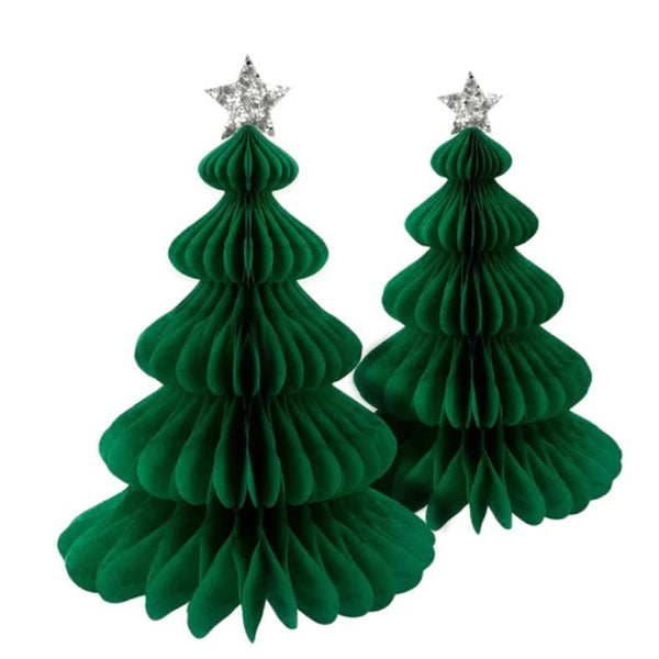 Large Green Trees Honeycomb Decorations - Meri Meri Christmas