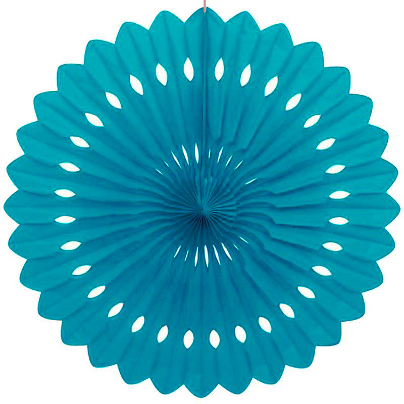 40cm Teal Green Decorative Paper Fan