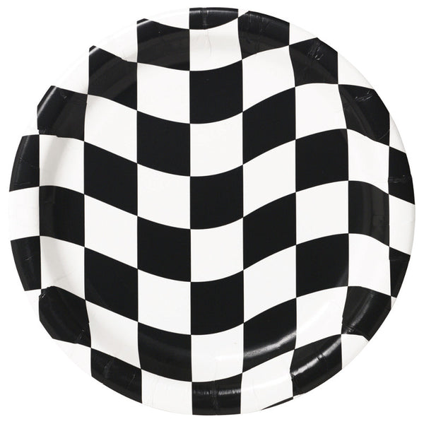 Black & White Check Paper Plate