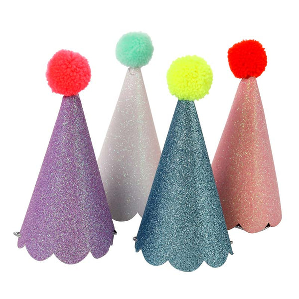 Pastel Rainbow Glitter Party Hats Meri Meri