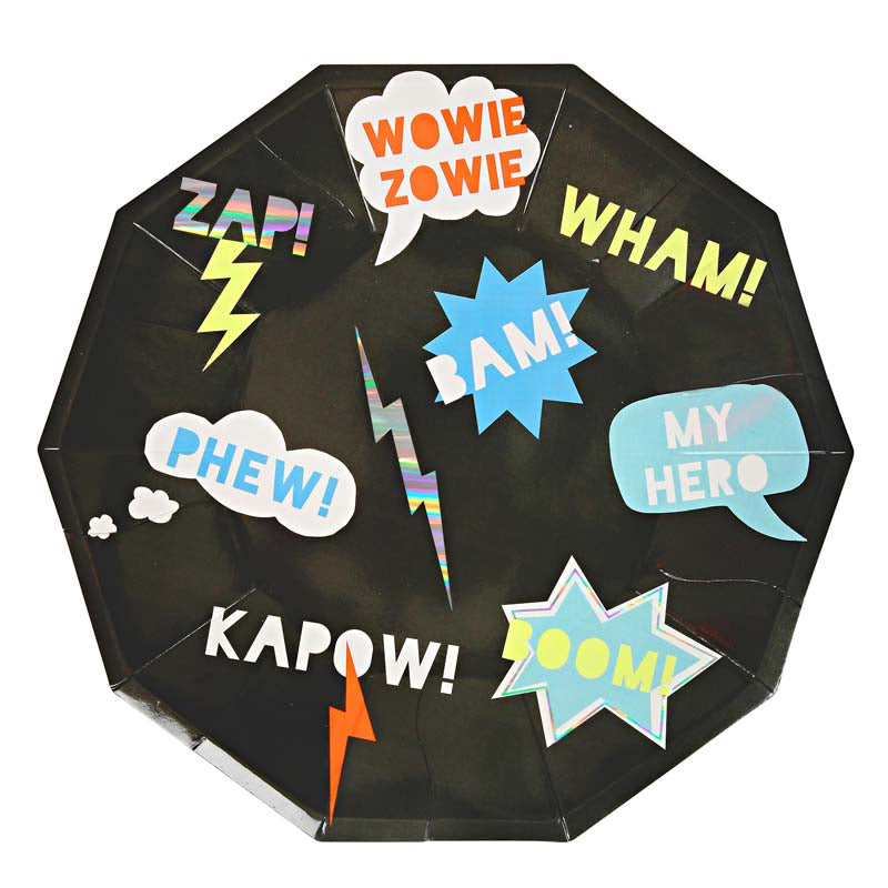 Wham Kapow Superhero Party Plates Meri Meri