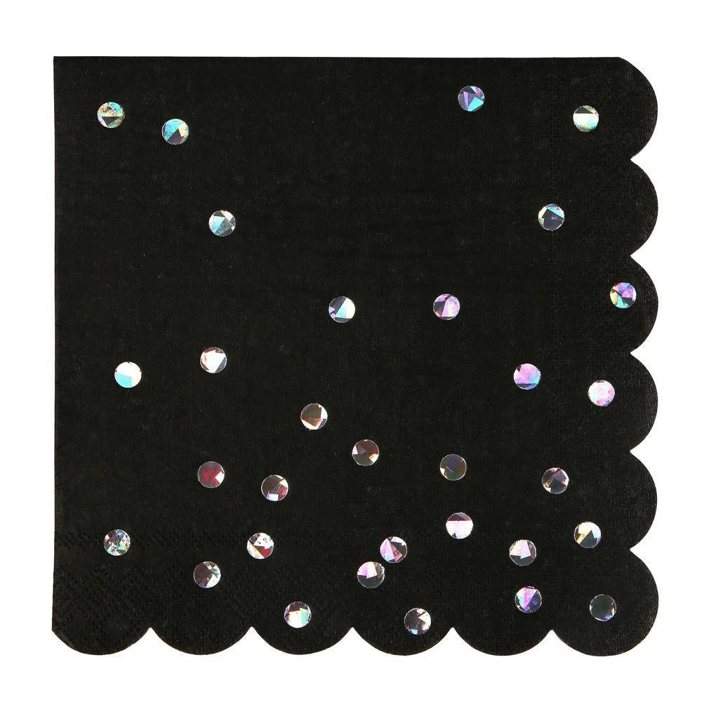 Black & Silver Polka Dot Large Napkins Meri Meri