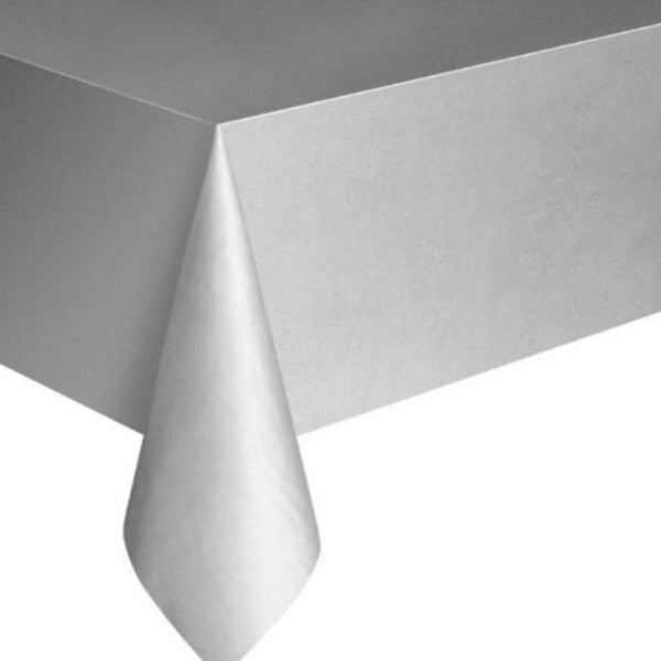 Silver Rectangular Paper Eco Tablecloth