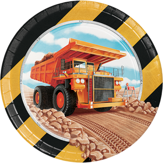 Big Dig Construction Zone Party Plate