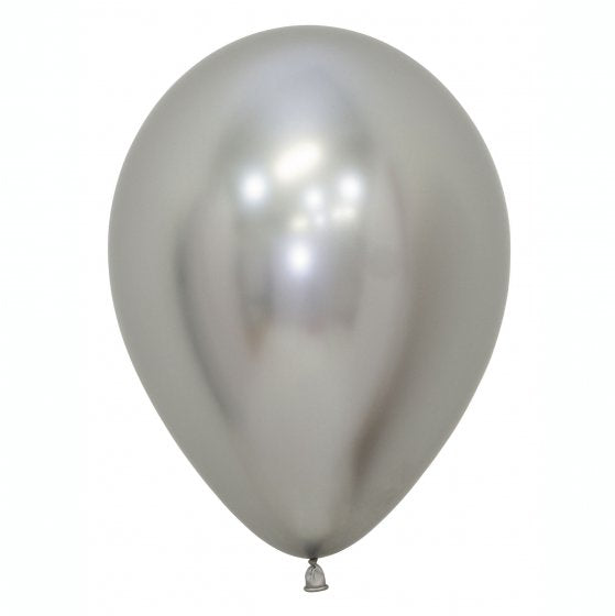 Chrome Silver Metallic Latex Party Balloons