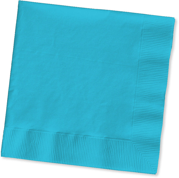 Aqua Blue Plain Beverage Napkins