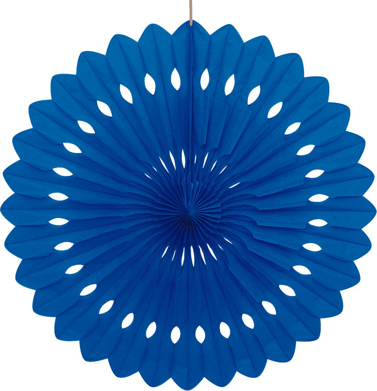 40cm Royal Blue Decorative Paper Fan