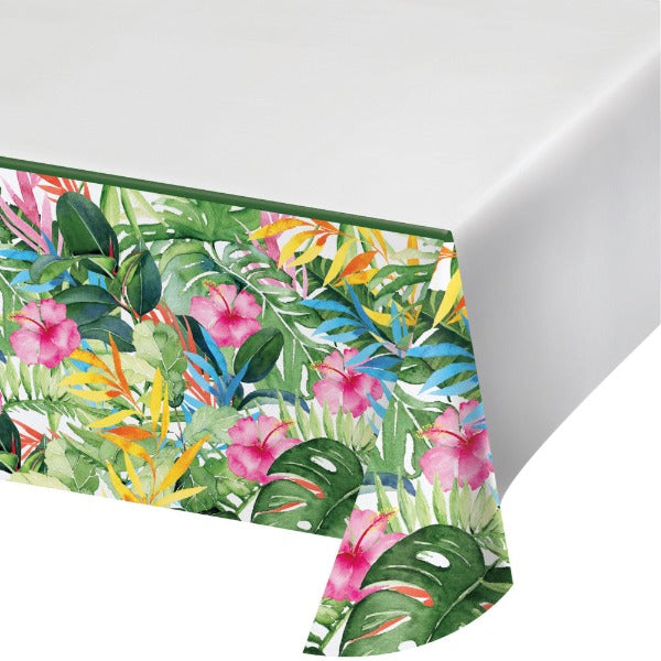 Tropical Floral Paradise Paper Party Tablecloth