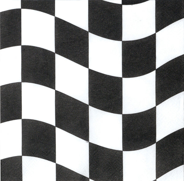 Black & White Check Paper Napkins