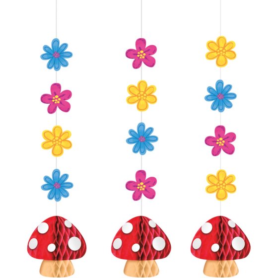Gnomes and Fairies Toadstool Honeycomb Hanging Decorations 