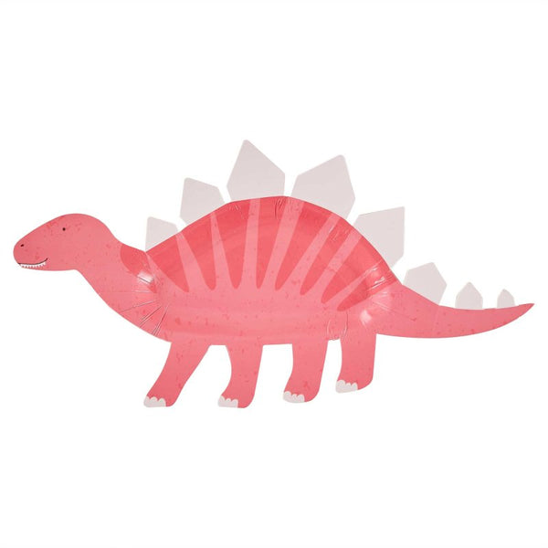Pink Stegosaurus Party Plates - Dinosaur Kingdom
