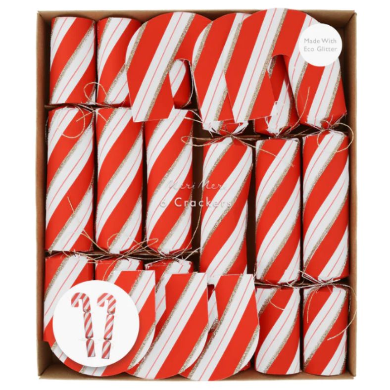 Christmas Candy Cane Shaped Crackers Meri Meri