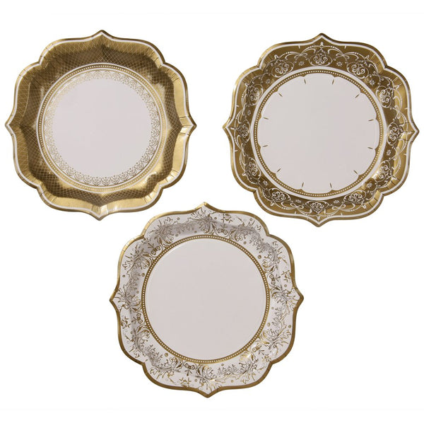 Gold Party Porcelain Vintage Paper Plates Medium Talking Tables