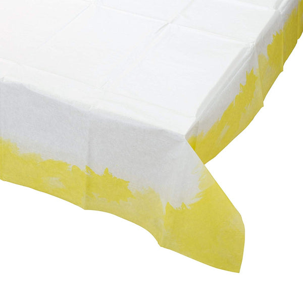 Yellow Edged Square Paper Tablecloth Talking Tables