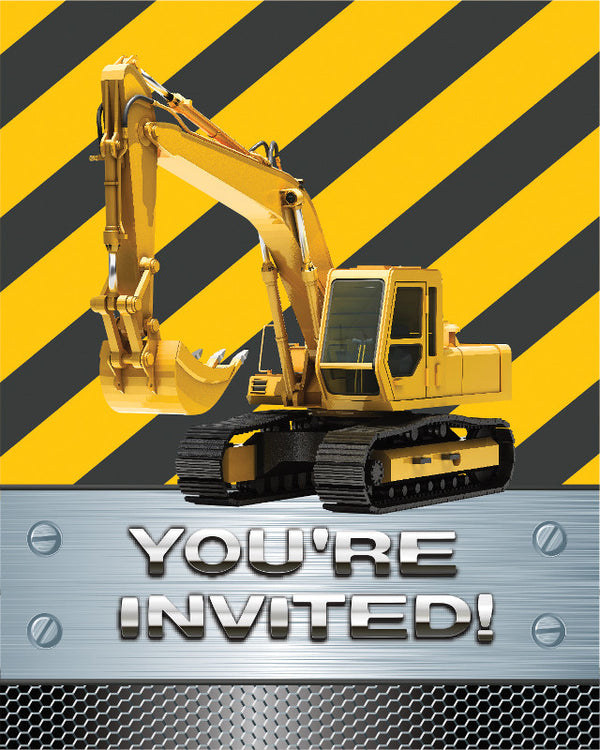 Construction Zone Party Invitations