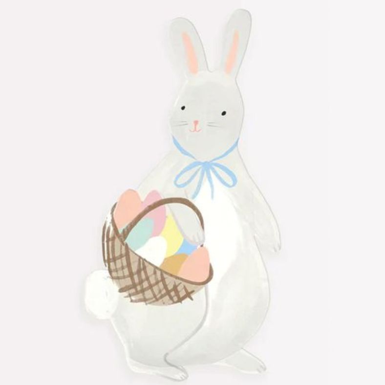 Easter Bunny With Basket Shaped Plates