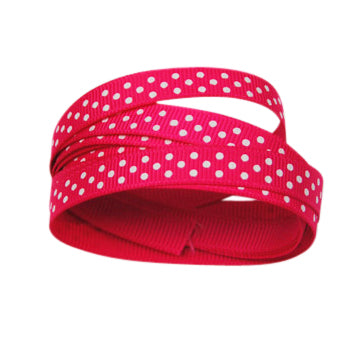 9mm Hot Pink Polka Dot Grosgrain Ribbon