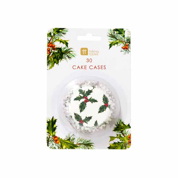 Botanical Holly Christmas Cupcake Cases Talking Tables