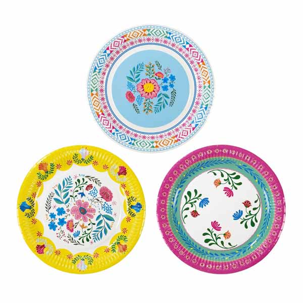 Boho Mix Floral Plates Talking Tables