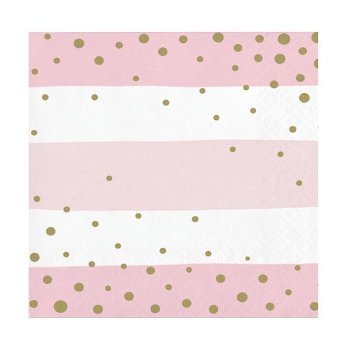 Baby Pink & Gold Paper Party Napkins