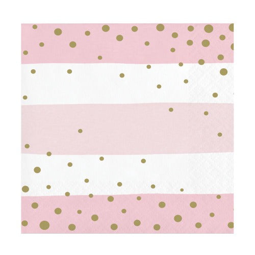 Baby Pink & Gold Paper Party Napkins