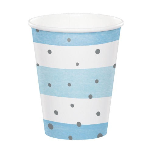 Baby Blue and Silver Paper Party Cups