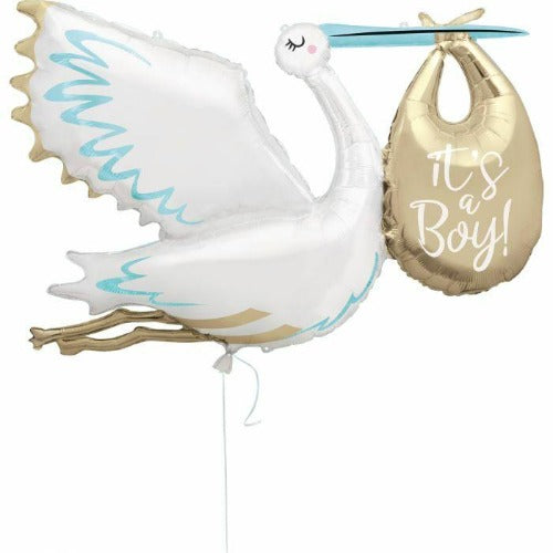 Giant Stork It's A Boy Foil Balloon