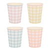 Pastel Gingham Paper Party Cups