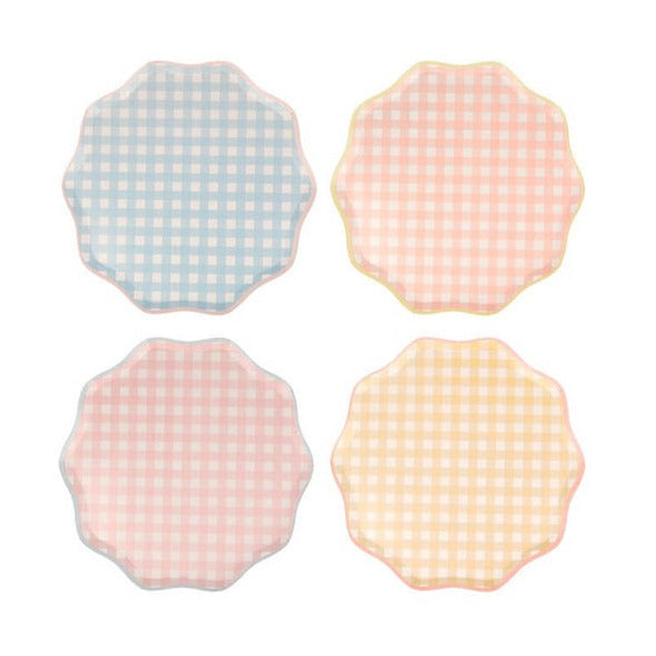 Meri Meri Pastel Gingham Paper Party Plates