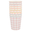 Pastel Gingham Paper Party Cups