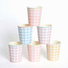 Pastel Gingham Paper Party Cups