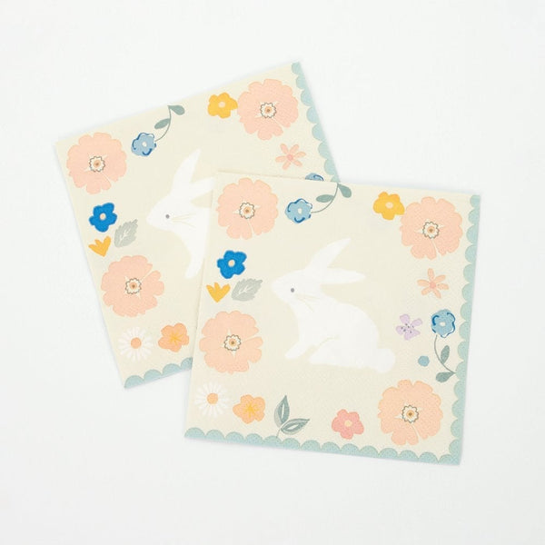 Easter Floral Bunny Small Party Napkins Meri Meri