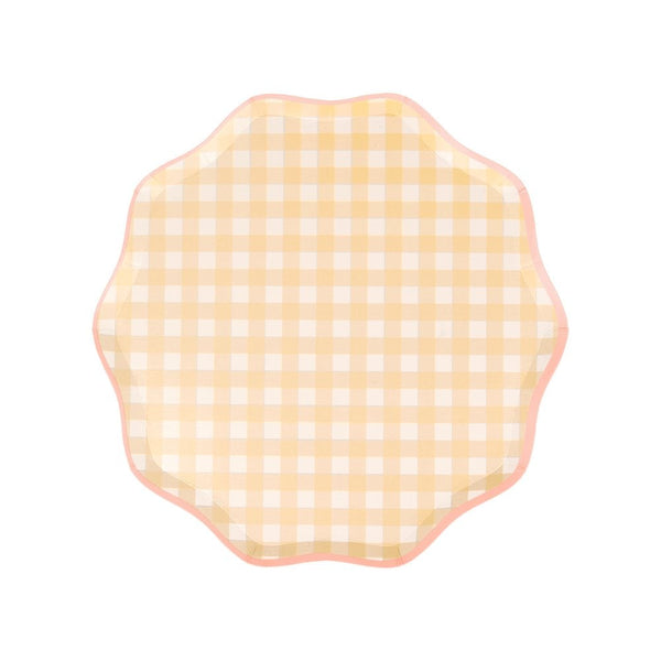 Gingham paper plates sale