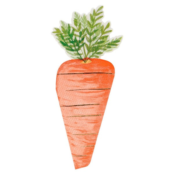 Carrot Shaped Foil Bunny Napkins Meri Meri