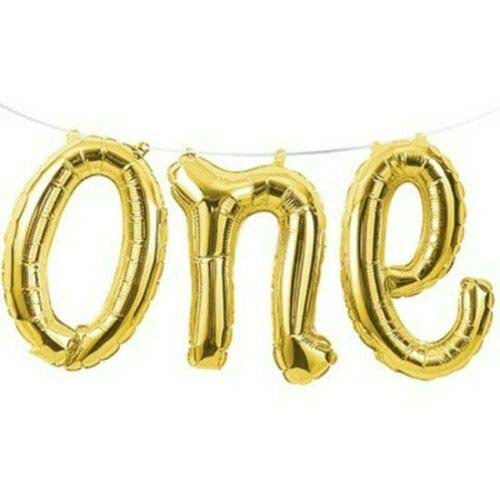 Script One Gold Foil Balloon Banner