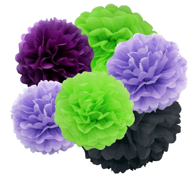 Wizards & Witches Tissue Paper Pom Poms Decorations Mix
