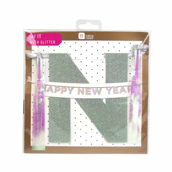 Happy New Year Glitter Banner Talking Tables
