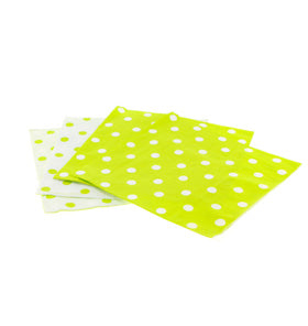 Lime Green Polka Dot Luncheon Paper Napkins