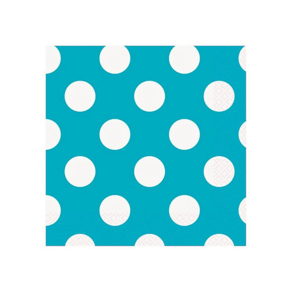 Teal Green Polka Dot Paper Napkins Beverage