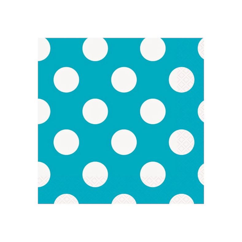 Teal Green Polka Dot Paper Napkins Beverage