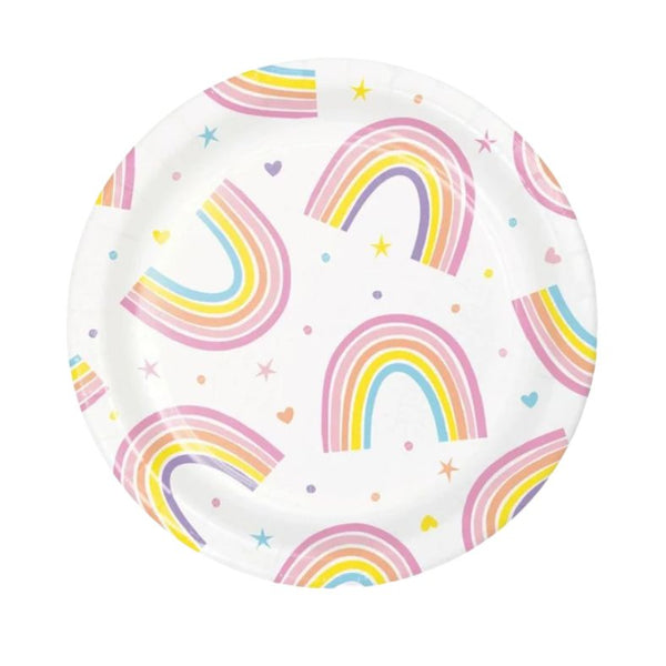 Happy Rainbow Paper Party Plates