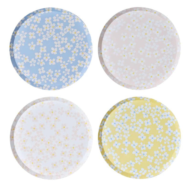 Spring Daisy Floral Vintage Paper Party Plates