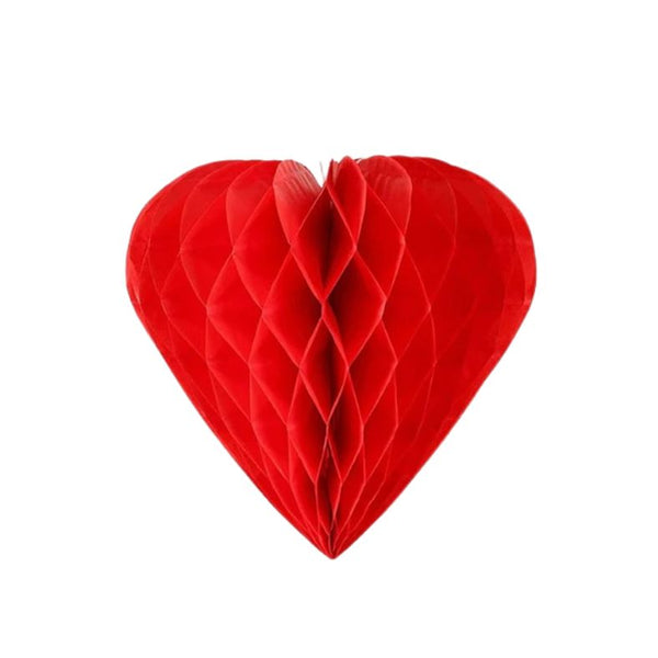 Love Heart Shaped Red Paper Honeycomb